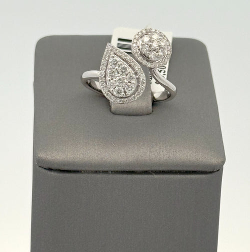 10k White Gold 0.50 CT Diamond Cluster Ring, 3.0g, Size 6, S08431