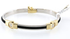 14k White & Yellow Gold Bangle Bracelet 18.5g, S108905