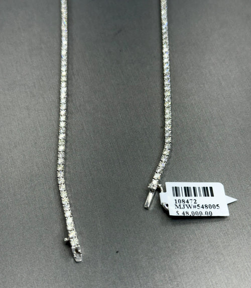 14k White Gold 10.50 CT Diamond Tennis Necklace, 20", 20g, S108472