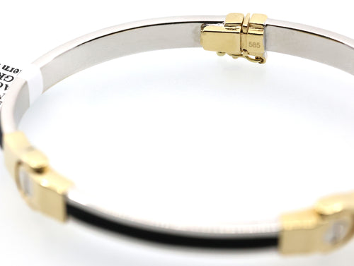 14k White & Yellow Gold Bangle Bracelet 18.5g, S108905