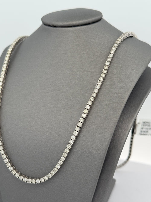 14k White Gold 10.50 CT Diamond Tennis Necklace, 20", 20g, S108472