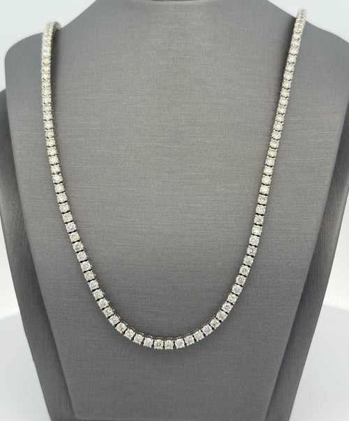 14k White Gold 10.50 CT Diamond Tennis Necklace, 20", 20g, S108472