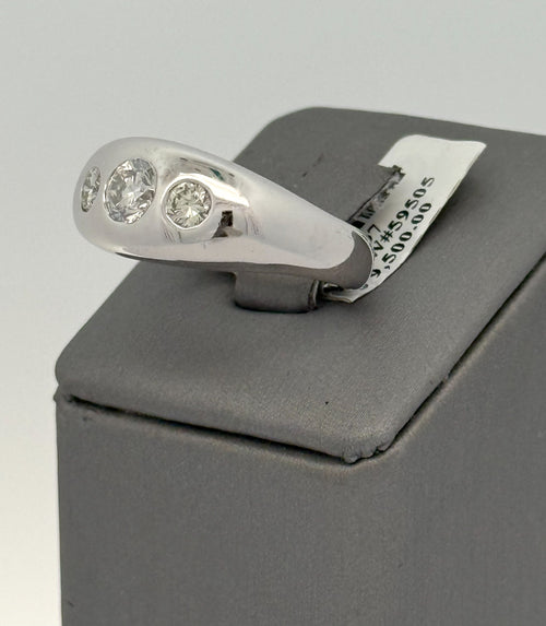 14k White Gold 1.00 CT Diamond Men's Band, 12.7gm, Size 10, S106597