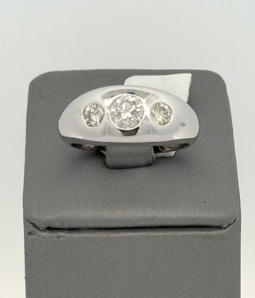 14k White Gold 1.00 CT Diamond Men's Band, 12.7gm, Size 10, S106597