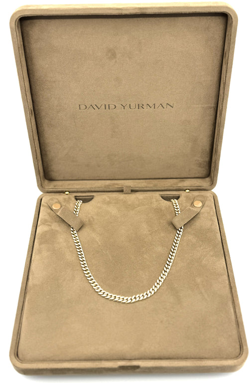 David Yurman Curb Chain Necklace 18K Yellow Gold with Diamonds, S108926 (Pre-owned)