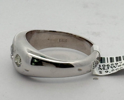 14k White Gold 1.00 CT Diamond Men's Band, 12.7gm, Size 10, S106597
