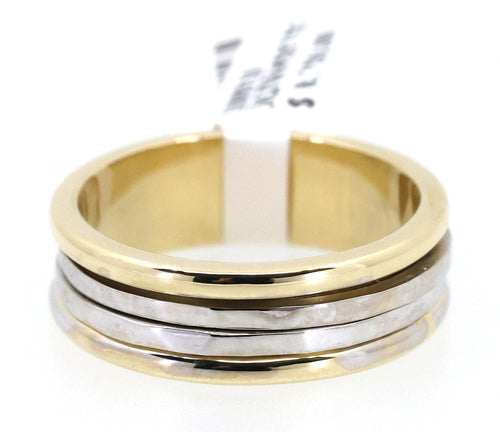 14k White & Yellow Gold Men's Fancy Band 7.0g, S108910