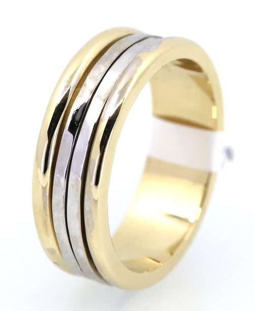 14k White & Yellow Gold Men's Fancy Band 7.0g, S108910