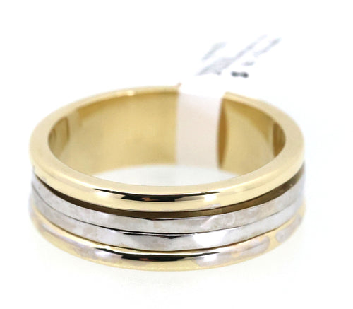 14k White & Yellow Gold Men's Fancy Band 7.0g, S108910