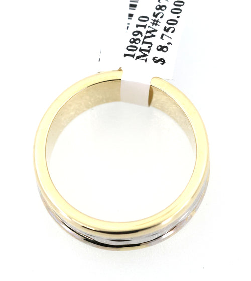 14k White & Yellow Gold Men's Fancy Band 7.0g, S108910