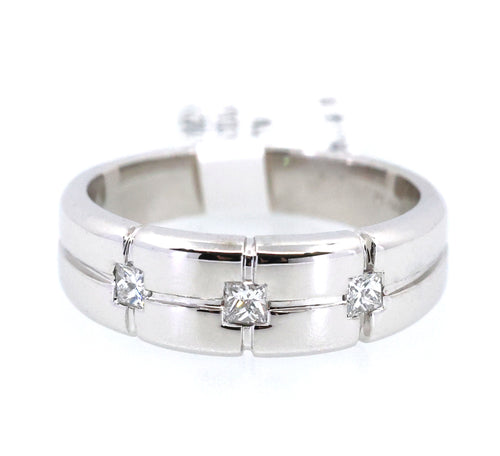 14k White Gold Men's Diamond Wedding Band 9.0g, S108912