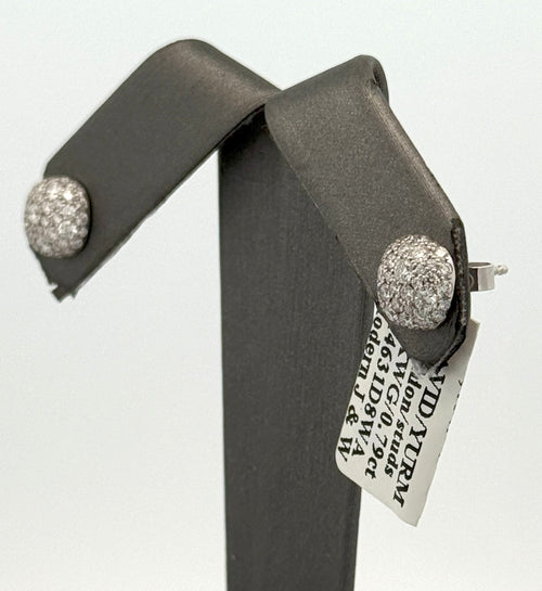 David Yurman Cushion Stud Earrings, 18K White Gold with Diamonds,S108478