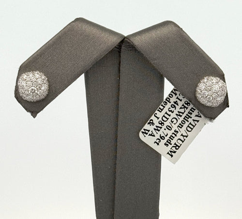 David Yurman Cushion Stud Earrings, 18K White Gold with Diamonds,S108478