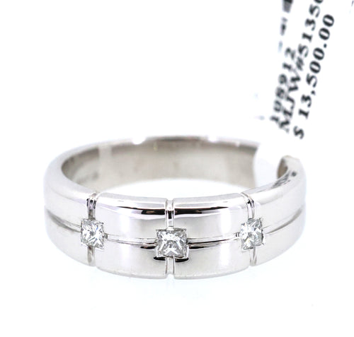 14k White Gold Men's Diamond Wedding Band 9.0g, S108912