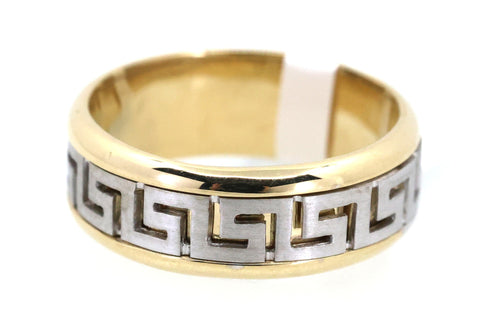 14k White & Yellow Gold Men's Fancy Band 9.3g, S108911