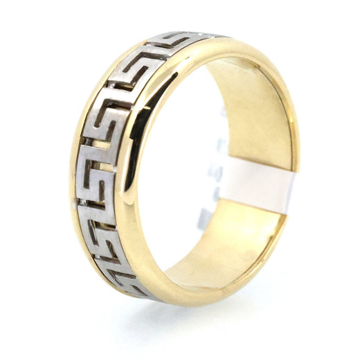 14k White & Yellow Gold Men's Fancy Band 9.3g, S108911