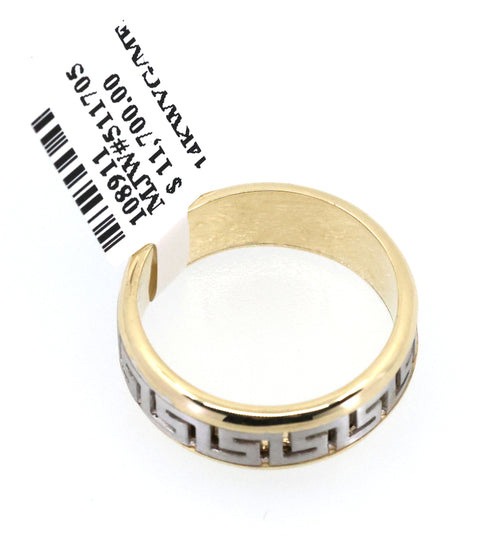14k White & Yellow Gold Men's Fancy Band 9.3g, S108911