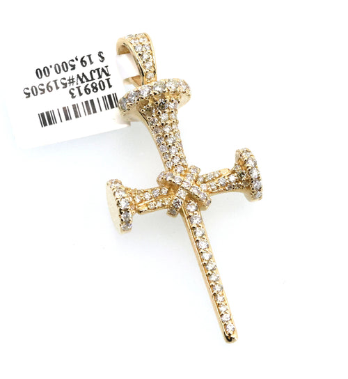 14k Yellow Gold 1.25CT Diamond Cross Pendant, 15.1gm, S108913