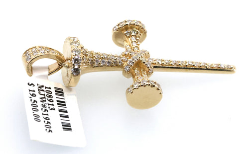 14k Yellow Gold 1.25CT Diamond Cross Pendant, 15.1gm, S108913