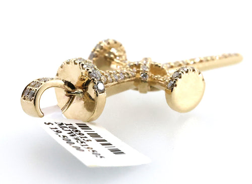 14k Yellow Gold 1.25CT Diamond Cross Pendant, 15.1gm, S108913