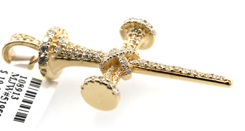 14k Yellow Gold 1.25CT Diamond Cross Pendant, 15.1gm, S108913