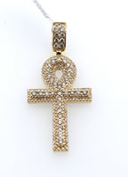 14k Yellow Gold 1.25CT Diamond Cross Pendant, 10.2gm, S108914