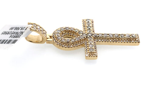14k Yellow Gold 1.25CT Diamond Cross Pendant, 10.2gm, S108914