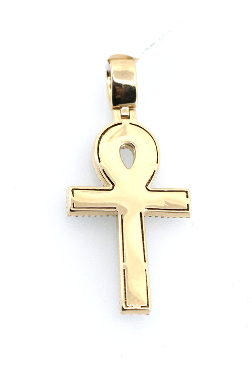 14k Yellow Gold 1.25CT Diamond Cross Pendant, 10.2gm, S108914