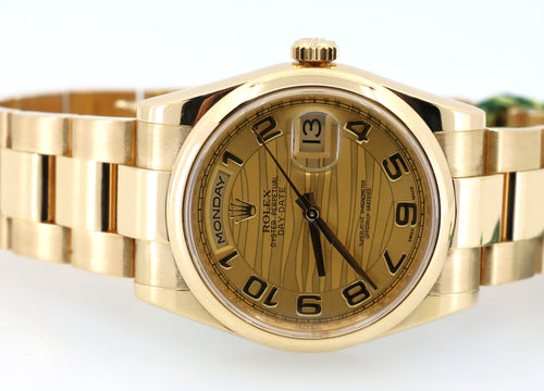 Pre-Owned Rolex Day-Date 36mm 18k Yellow Gold Watch 118208, S108920 (Pre-owned)