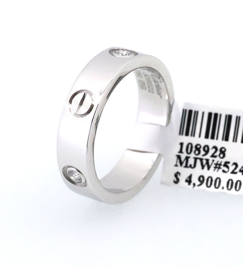 Cartier LOVE ring, classic model, 3 diamonds, S108928 (Pre-owned)
