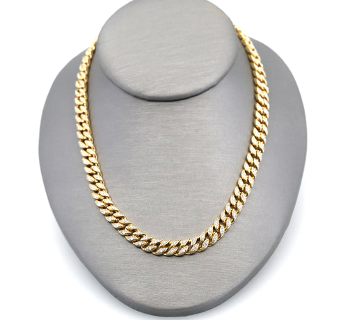 David Yurman Curb Chain Necklace 18K Yellow Gold with Diamonds, S108926 (Pre-owned)