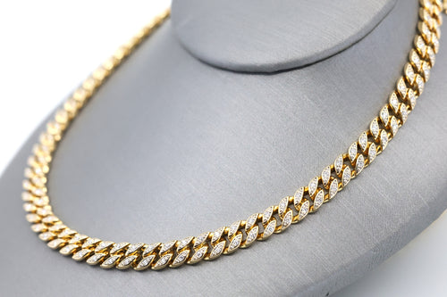 David Yurman Curb Chain Necklace 18K Yellow Gold with Diamonds, S108926 (Pre-owned)