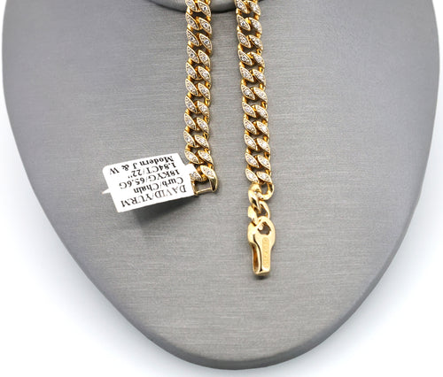David Yurman Curb Chain Necklace 18K Yellow Gold with Diamonds, S108926 (Pre-owned)