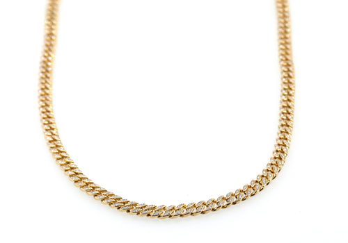 David Yurman Curb Chain Necklace 18K Yellow Gold with Diamonds, S108926 (Pre-owned)