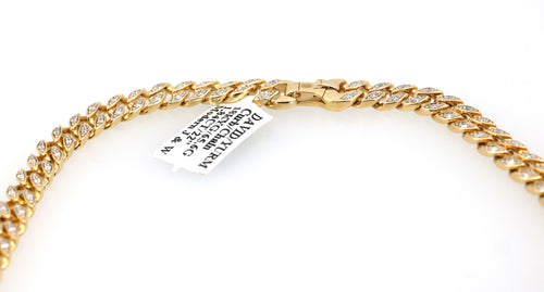 David Yurman Curb Chain Necklace 18K Yellow Gold with Diamonds, S108926 (Pre-owned)