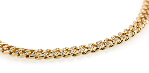 David Yurman Curb Chain Necklace 18K Yellow Gold with Diamonds, S108926 (Pre-owned)
