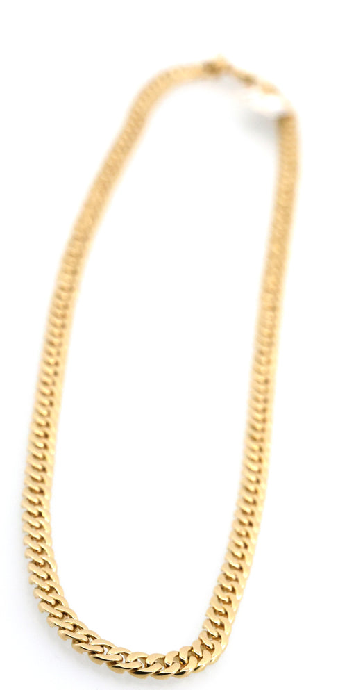 David Yurman Curb Chain Necklace 18K Yellow Gold with Diamonds, S108926 (Pre-owned)