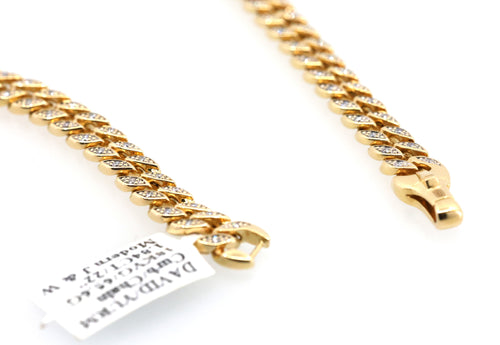 David Yurman Curb Chain Necklace 18K Yellow Gold with Diamonds, S108926 (Pre-owned)