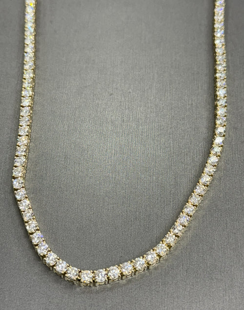 14k Yellow Gold 26.25 Ct Diamond Tennis Necklace, 33.6g, 22", S108498