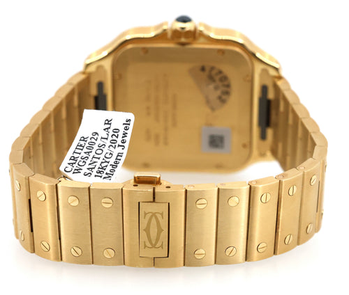 Cartier Santos de Cartier watch Large White Dial 18k Yellow Gold WGSA0029, S16882