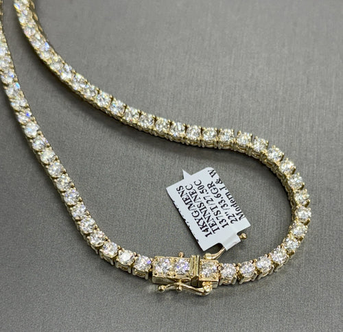 14k Yellow Gold 26.25 Ct Diamond Tennis Necklace, 33.6g, 22", S108498