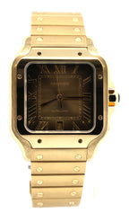 Santos de Cartier Watch Large Sunray Dial 18k Yellow Gold WGSA0095 NEW, B/P 2025