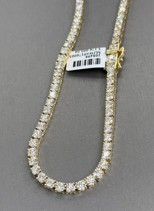 14k Yellow Gold 26.25 Ct Diamond Tennis Necklace, 33.6g, 22", S108498