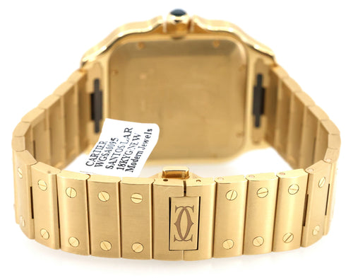 Santos de Cartier Watch Large Sunray Dial 18k Yellow Gold WGSA0095 NEW, B/P 2025