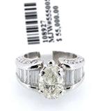 Platinum 3.01 CT Pear Diamond Engagement Ring, 17.1g Size 5.75, S108927