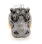 18k Rose Gold 4.56CT Diamond Hippo Ring, 26.3g, Size 7.5, S16888
