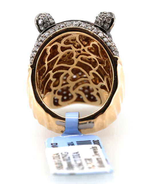 18k Rose Gold 4.56CT Diamond Hippo Ring, 26.3g, Size 7.5, S16888
