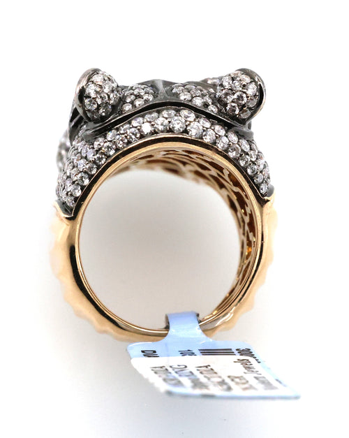 18k Rose Gold 4.56CT Diamond Hippo Ring, 26.3g, Size 7.5, S16888