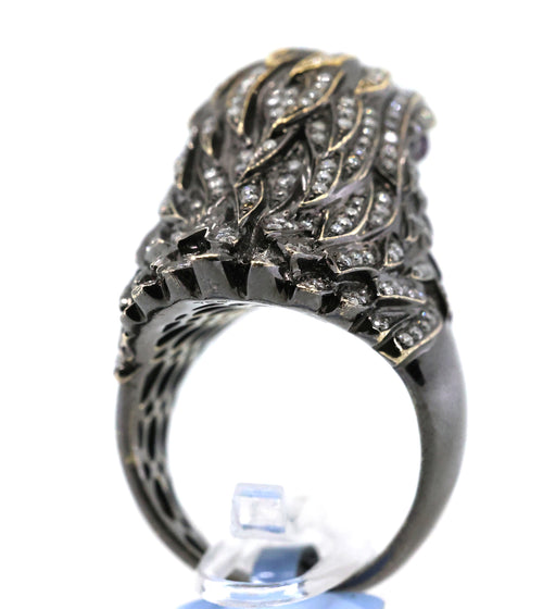18k White Gold 1.46CT Diamond Eagle Ring, 26.5g, Size 7.25, S16889