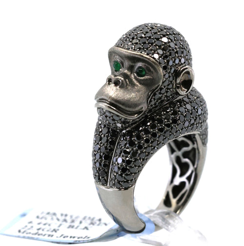 18k White Gold 6.44CT Diamond Monkey Ring, 22.4g, Size 7.25, S16877
